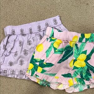 Crewcuts Purple Flower and Pink Lemon Print Shorts